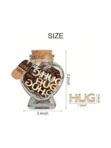 1PC Hugs In A Jar, Hugs To Give Those You Miss, HUG Wooden Cutout Letter Funny Gifts, Jar Of Hugs Gift For Birthday, Anniversary, Christmas, Valentine's Day, Thanksgiving. HUG Wooden Cutout Letter Gifts For Parents And Relatives, And Friends. Christmas Gift, Xmas Gifts, Christmas Stocking Fillers, Christmas Decorations - Hugs In a Jar - View 3