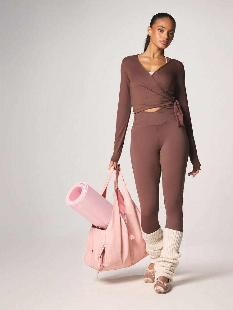MISSGUIDED Leggings de sport sans couture à taille haute avec détail de taille en V pour le yoga, le fitness, l'entraînement et les sports actifs