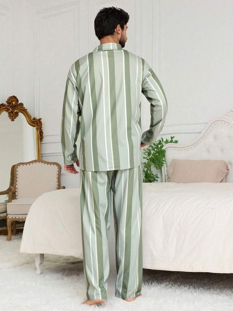 Multi-Color Striped Shirt + Men's Loungewear Set, Spring/Autumn