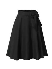 Tween Girls PU Mid-Length Skirt For Autumn And Winter, Fashionable And Elegant Commuting Skirt