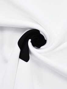 SHEIN LUNE 白色印花高腰显瘦A字裙 - 白色 - 查看 4