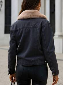 Women Denim Jackets & Coats - Black - View 2