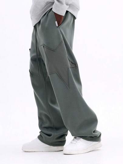 SUMWON Cargo Style Loose Fit Drawstring Waist Utility Sweatpants With Multiple Side Pockets For Casual Streetwear Winter Comfort And Everyday Loungewear