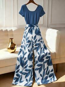 GlowEve Women's Loose Wide Leg Jumpsuit, Vacation Jumpsuit - Multicolor - View 2