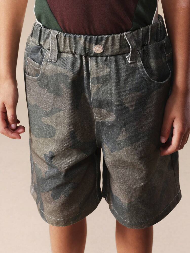 ポケット付き迷彩デニムジョガーパンツ