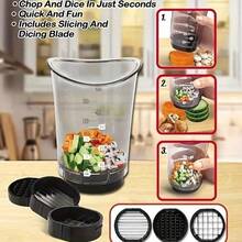 3-In-1 Manual Vegetable Chopper & Slicer - Carbon Steel Blades, Dishwasher Friendly, Multi-Function For Slicing, Dicing, Measuring Perfect For Onions, Mushrooms - Multicolor - View 8