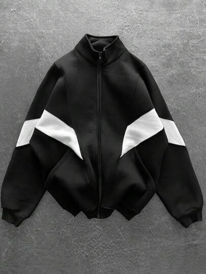 Felpa da uomo a maniche lunghe con colori a contrasto