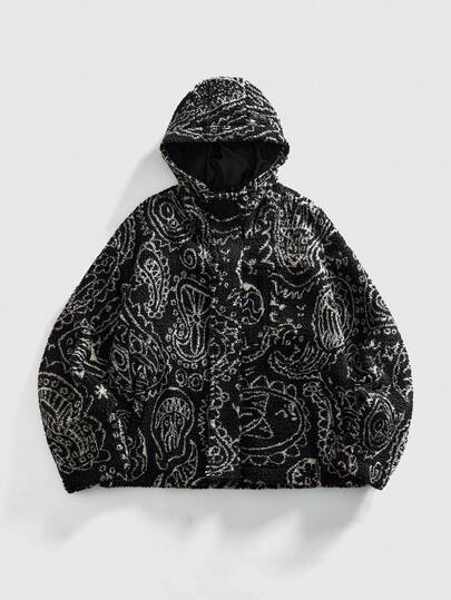 Street Life Men's Casual Fuzzy Jacquard Hooded Jacket, Autumn/Winter