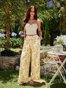 KARISMINA Women's Loose Floral Print Wide Leg Pants, Spring/Summer - Multicolor - View 4