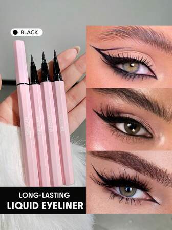 كحل سائل من Eternal Beauty-أسود مقاوم للماء غير لامع، قلم كحل مقاوم للتلطخ، يدوم طويلاً، كحل رفيع للغاية، كحل محدد,كحل علامة تجارية جمال مكياج مستحضرات تجميل للنساء الفتيات مثالي لفصل الشتاء مثالي ل- Y2K أزياء أنيقة هدية حفلة جاهز أفضل لون