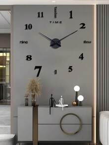 1Pc Of DIY Acrylic Wall Clock, Creative Frameless Large Set, Easy To Install, Silent Clock, DIY Wall Clock Set, Living Room, Bedroom Decoration, Home Furnishings Clock Wall Dormitory Decor Back To School Home Decor - Multicolor - View 9