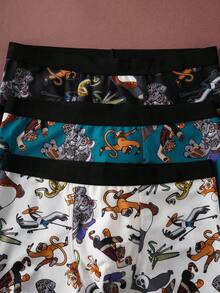 Kung Fu Panda X SHEIN Quần boxer nam mềm mại, thoải mái với họa tiết hoạt hình. - Nhiều màu - Xem 7