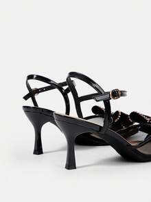 CUCCOO HITCHD 女士时尚优雅派对水钻蝴蝶结装饰高跟鞋 - 黑色 - 查看 11