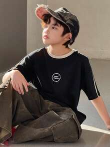 DAZY Tween Boys' Casual Graphic Print Round Neck Short Sleeve T-Shirt