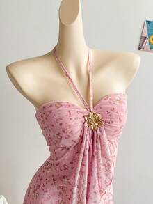 Soleia 女士碎花金属花朵装饰吊带长裙 - 彩色 - 查看 2