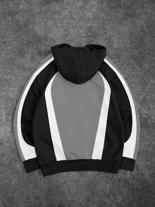 Manfinity EMRG Men's Casual Colorblock Hoodie Sweatshirt - Multicolor - View 4