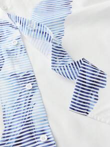Manfinity BRENVOR Men's Positioning Print Short Sleeve Shirt, Spring/Summer - White - View 5