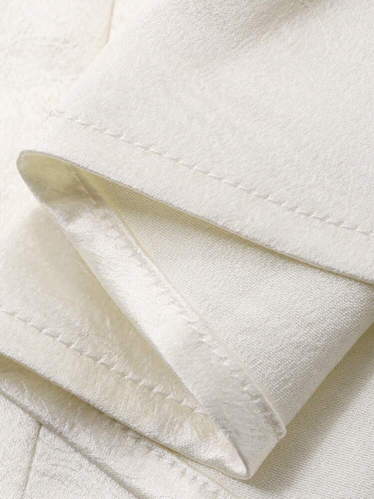 Women's Elegant Commuter Solid Color Tie Wrap Blouse & Fishtail Skirt Suit