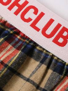 DAZY Men's Elastic Waist Letter Print Lounge Pants, Spring - Khaki - View 4