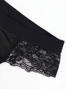 DrisQ Sexy Black Lace Wave Temptation Thong Briefs For Men - Black - View 7
