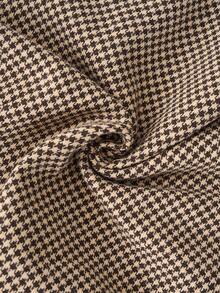 Solivie Falda de mezcla de lana a cuadros de otoño/invierno, color marrón/camello versátil, tela gruesa - Café integral - Ver 7