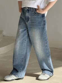 DAZY Tween Boys' Solid Color Casual Jeans - Blue - View 5