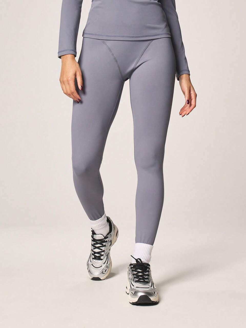MISSGUIDED High Waisted Sports Leggings With Seaming Detail Athletic Activewear Full Length Fitted Training Pants Compression Workout Bottoms Exercise Gym Tights