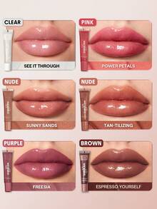 SHEGLAM Power Bouquet 唇彩-小蒼蘭閃亮有色保濕唇彩豐唇不粘唇油修復小蒼蘭萃取唇部護理棕色唇彩 品牌 美容 化妝 化妝品 適合女性與女孩 完美搭配冬季 Y2K 時尚 流行 生日禮物 假期 派對準備就緒 最佳顏色