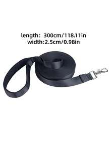 1 pieza Correa para perro negra, de nailon durable y cómoda con asa de buceo, adecuada para pasear perros al aire libre. - Negro - Ver 7