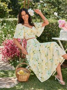 KARISMINA 女士时尚休闲度假浪漫印花两件套 - 彩色 - 查看 2