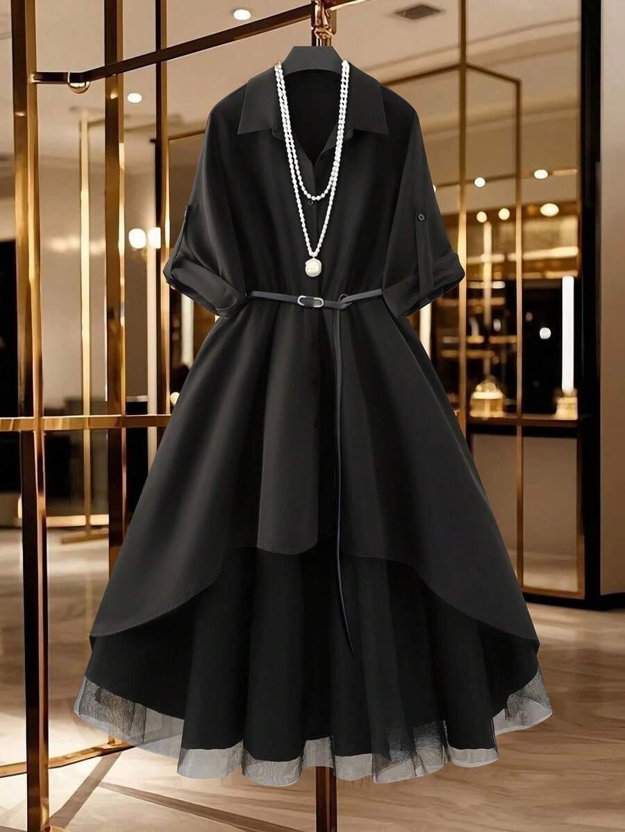 GlowEve CURVE 大码简约百搭高腰精致连衣裙