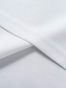 Manfinity Bizformal 男士时尚休闲通勤纽扣 Polo 衫 男士 Polo 衫 男士翻领 Polo 衫 男士短袖 Polo 衫 男士翻领衬衫 - 白色 - 查看 3