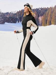 OutZeal 女士保暖内衬收腹拉链口袋腰带户外连体衣冬季滑雪徒步 - 黑與白 - 查看 5