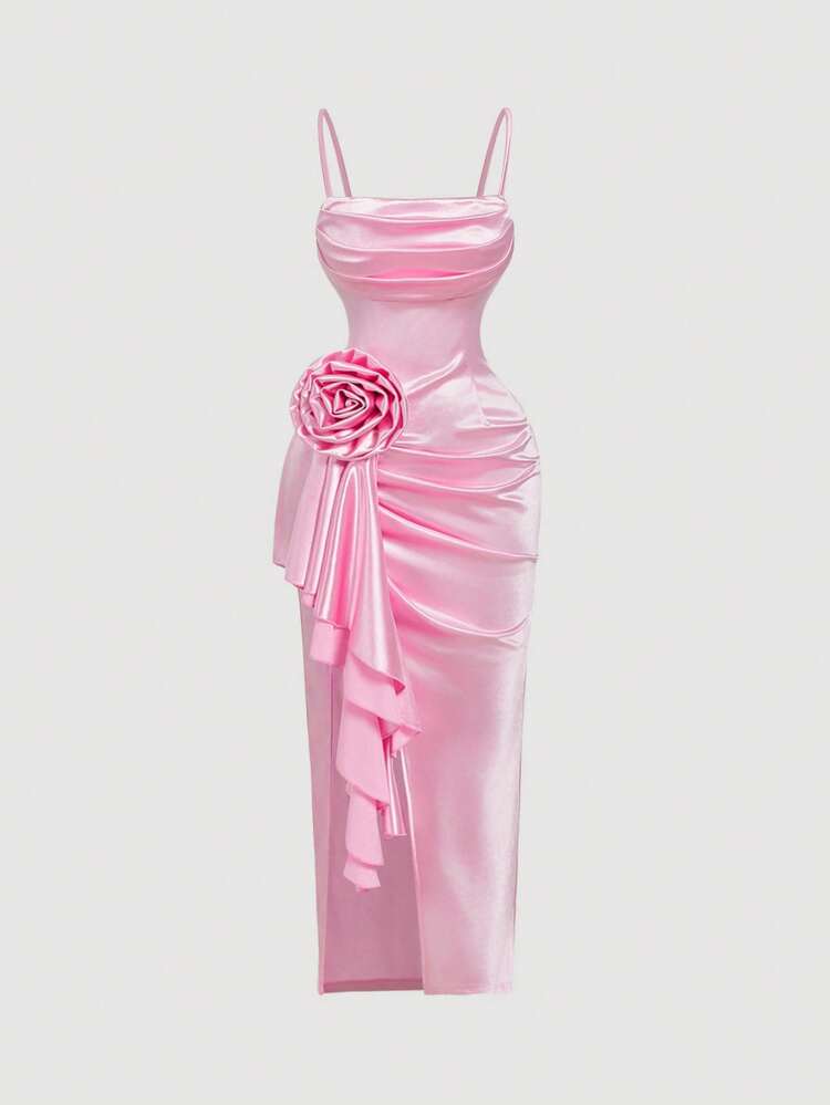 shein pink satin dress SHEIN USA