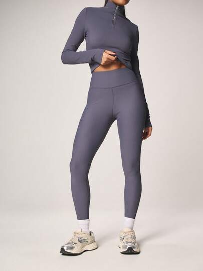 MISSGUIDED Women's High Waisted Ribbed Leggings Full Length Fitted Workout Yoga Pants Activewear Bottoms