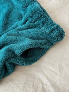 Franclia Casual Minimalist Cotton Fleece Straight Leg Sweatpants Fleece Pants Fuzzy Pants Teal Pants - Teal Blue - View 6