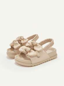 Cozy Pixies 1 par de sandalias planas casuales y ligeras con decoración de lazo para bebés, para el verano - Albaricoque - Ver 6