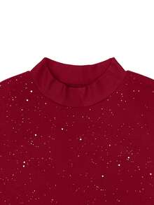 Elenzga Women's Solid Color Fitted Two-Piece Mini Dress - Red - View 5