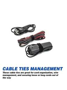 20PCS, Reusable Cable Ties, Black Adjustable Wire Storage Straps, Multifunctional Hook And Loop Cable Management Ties, Used For Organizing Homes, Offices, And Data Centers - Black - View 6