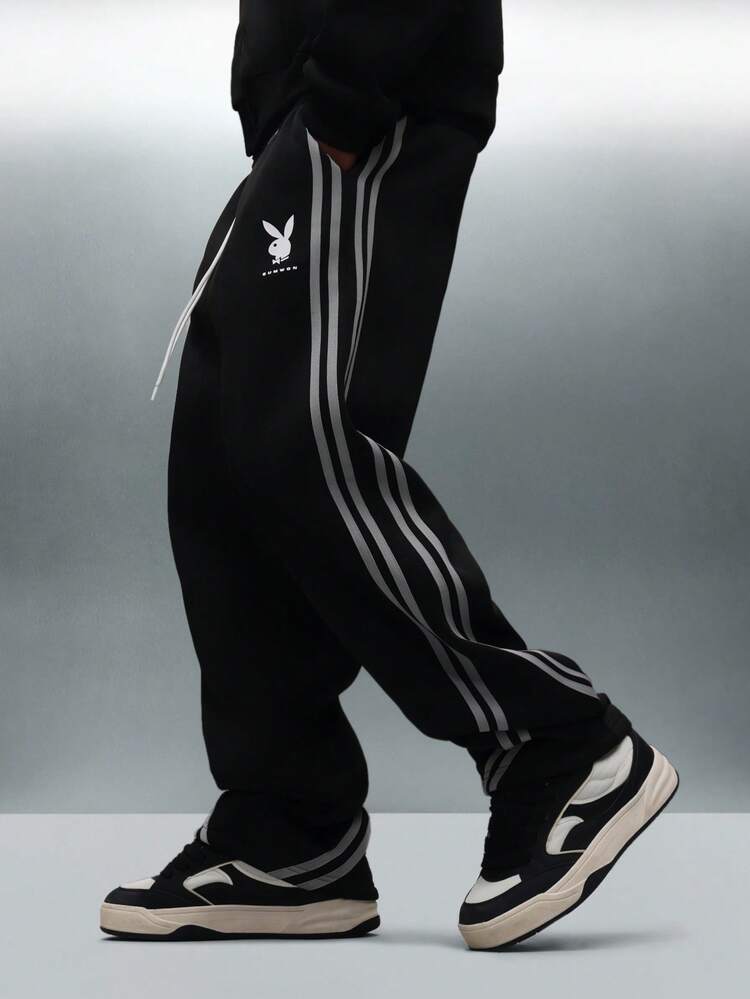 PLAYBOY X SUMWON Relaxed Joggers With Side Stripes