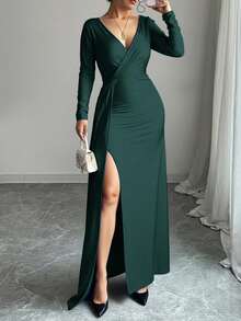 Women Long Dresses - Green - View 4