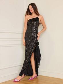 CUCCOO HITCHD Women's Fashionable Elegant Party Rhinestone Decorated Pumps For Christmas - Hot Pink - View 3