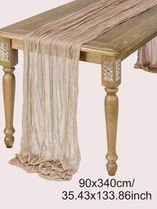 5-Piece Party Light Camel Pleated Table Runner, Camel Tablecloth, Birthday Party Supplies, Birthday Gifts, Birthday Favors, Wedding Tulle Light Brown Tulle, Party Dining Table Centerpiece Table Runner, Banquet Decoration, Wedding Favors, Tablecloth, Rustic Wedding Solid Color Table Runner - Camel - View 6