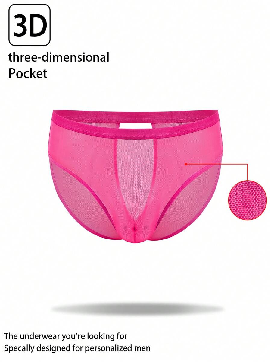 DrisQ Men's Sheer Mesh Open Crotch Sexy Underwear - Red - View 1