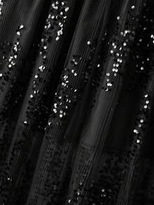 GlowEve CURVE Bộ 2 món gồm áo và chân váy xếp ly đính sequin dành cho nữ cỡ lớn, thích hợp cho tiệc tùng và các sự kiện. - màu đen - Xem 5