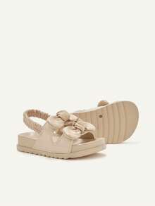 Cozy Pixies 1 par de sandalias planas casuales y ligeras con decoración de lazo para bebés, para el verano - Albaricoque - Ver 7