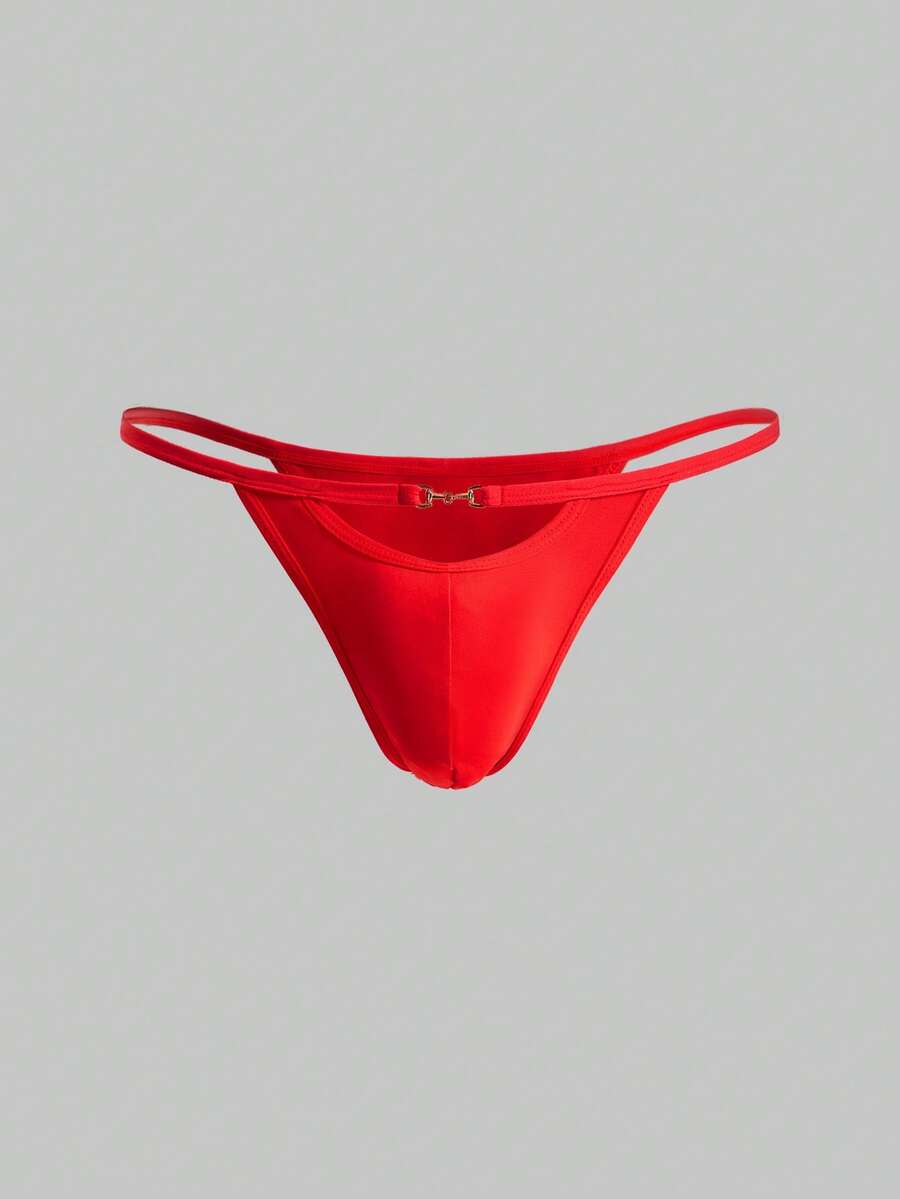 DrisQ Men's Sexy Solid Color Thong Underwear, Suitable For Valentine's Day - Red - View 1