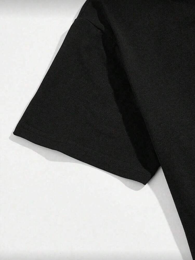 Shendy Vendy Men's 100% Cotton T-Shirt With Round Neck And Short Sleeves, Ideal For The Holiday Season And New Year's Celebrations 2025 2026 - 黑色 - 查看 4