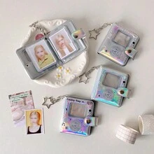 闪亮明星追星者2英寸证件照相册闪亮迷你相册头像钥匙扣吊坠女款 - 多色 - 查看 3