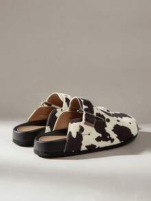 Solecia Women's Autumn/Casual Flat Shoes With Cow Pattern And Buckle Design Spring Shoes Spring Break Easter - Cow brown - View 4